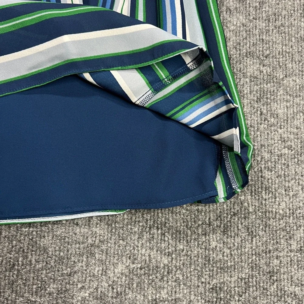 NWT Max Studio Women's Small Blue Green‎ Striped Sleeveless Shift Dress 5904A58